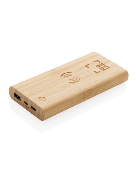 Powerbank wireless 8000 mAh 5W in bambù